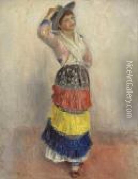 Femme Dansant En Costume D'italienne Oil Painting - Pierre Auguste Renoir