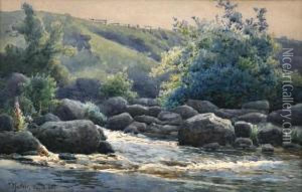 River View Oil Painting - John Robert Mather