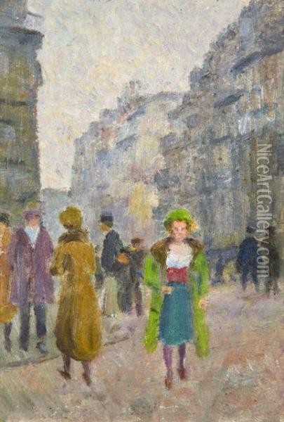 La Femme En Vert Oil Painting - Louis Hayet