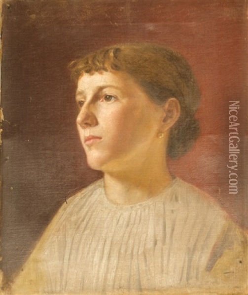 Portrait Of Maria Ustianovich Oil Painting - Kornilo Nikolaevich Ustianovich