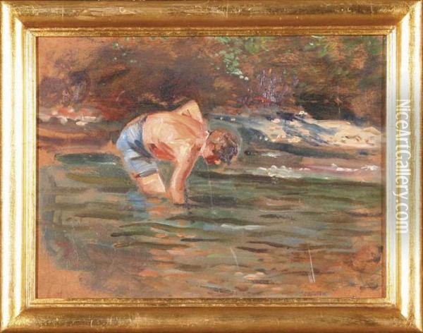 Kapiel, Ok. 1917 - 18 R. Oil Painting - Wincenty Wodzinowski