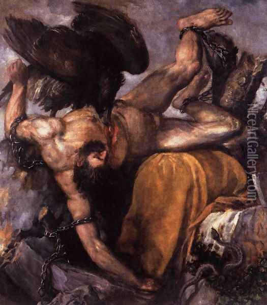 Tityus Oil Painting - Tiziano Vecellio (Titian)