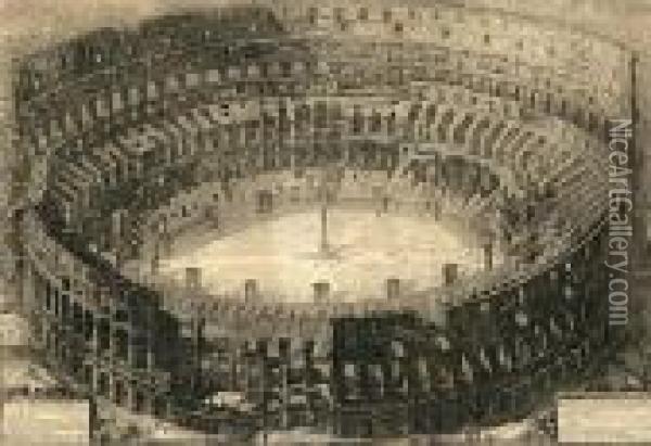 Colosseum In Rome Oil Painting - Giovanni Battista Piranesi