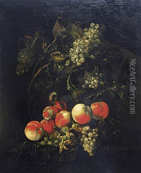 Par De Bodegones De Frutas Sobre Repisas Oil Painting - William Sartorius