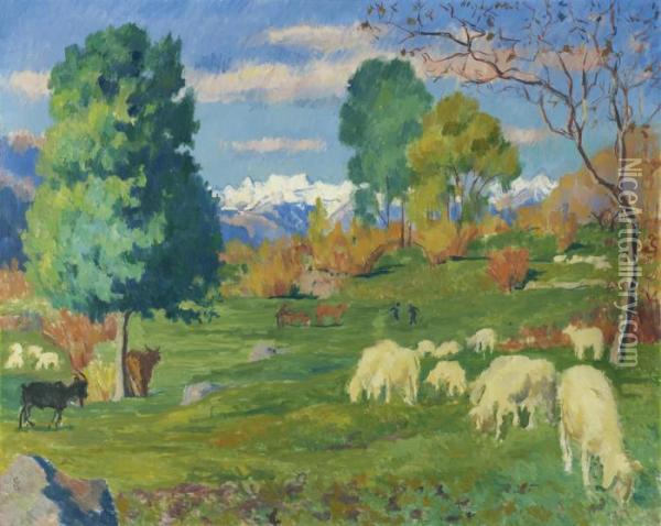 Paesaggio D'autunno Oil Painting - Giovanni Giacometti