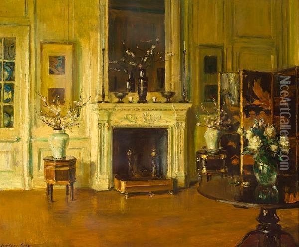 Interior With Fireplace Oil Painting - Walter Gay