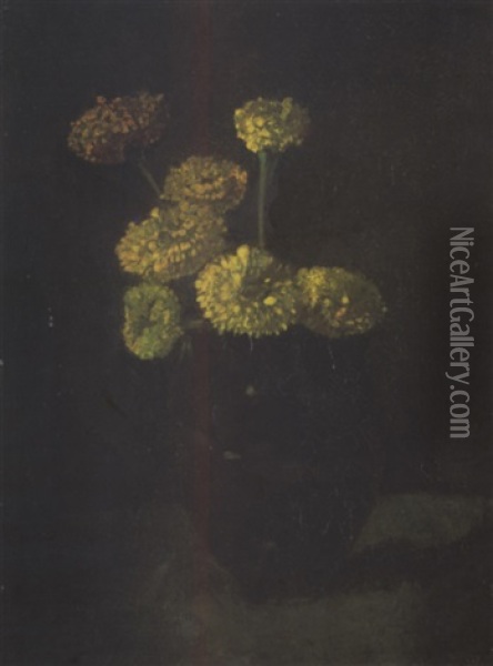 Blumen In Schwarzer Vase Oil Painting - Dick Ket