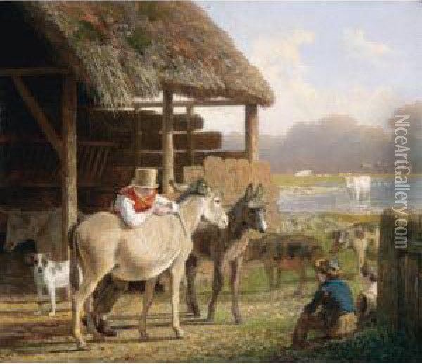 The Visit To The Farm Oil Painting - Jacques Laurent Agasse