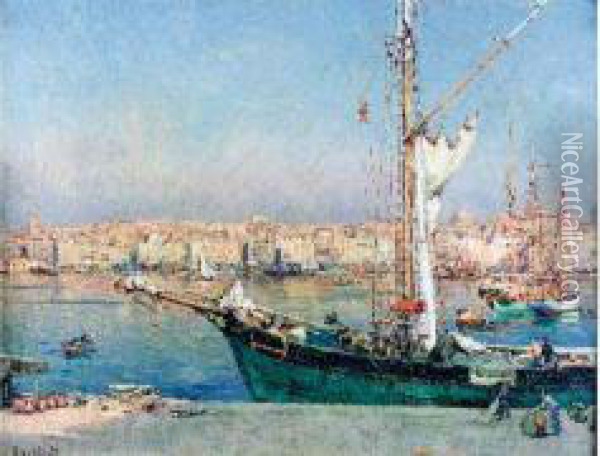Port A Marseille Oil Painting - Joseph Garibaldi