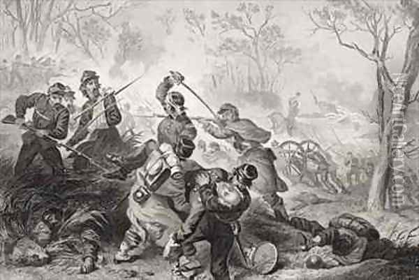 Death of Colonel Edward D Baker 1811-61 at the Battle of Balls Bluff Virginia Oil Painting - Felix Octavius Carr Darley