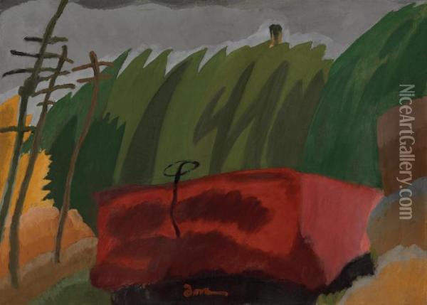 Freight Car Oil Painting - Arthur Garfield Dove
