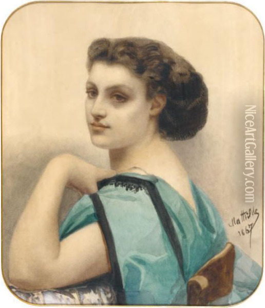 Portrait De Femme De Profil Oil Painting - Mathilde, Princesse Bonaparte