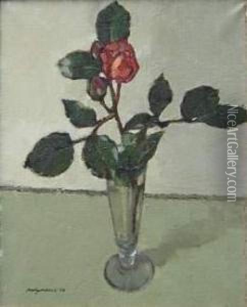 Rose Dans Un Verre, 1954 Oil Painting - Edward Henry Molyneux