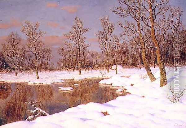 A November Evening Oil Painting - Ivan Fedorovich Choultse