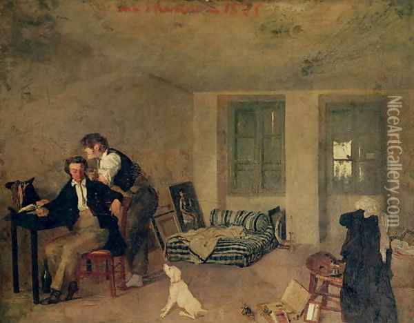 My Room in 1825 Oil Painting - Octave Tassaert