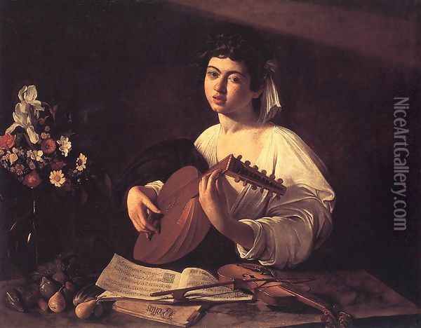 Lute Player c. 1596 Oil Painting - Caravaggio