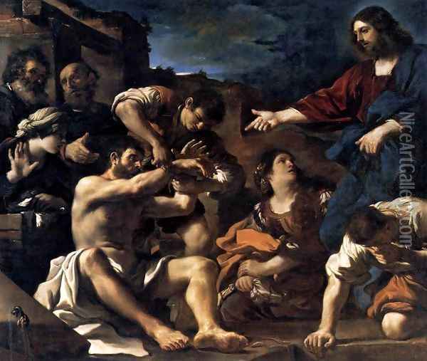 Raising of Lazarus 1619 Oil Painting - Guercino