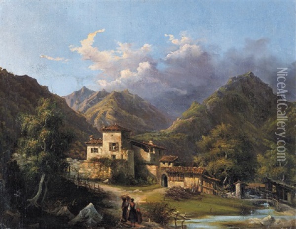 Serenita Alpestre Oil Painting - Giovanni Battista Lelli