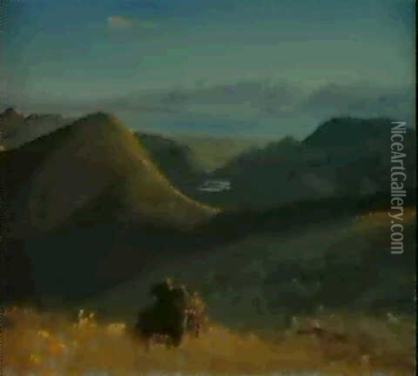 Mono-lake, Sierra Nevada, California Oil Painting - Albert Bierstadt