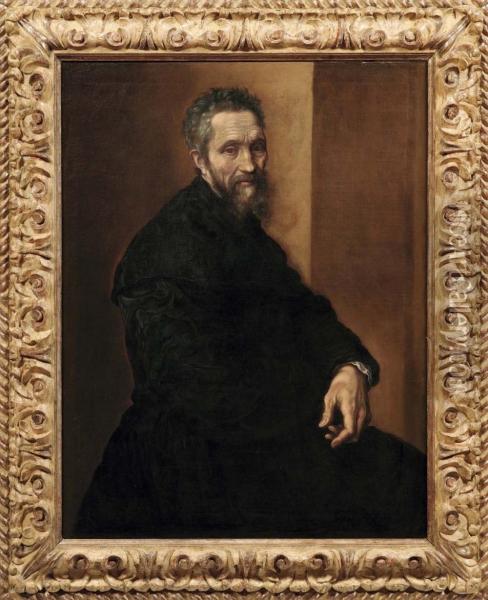 Ritratto Di Michelangelo Buonarroti Oil Painting - Jacopino del Conte