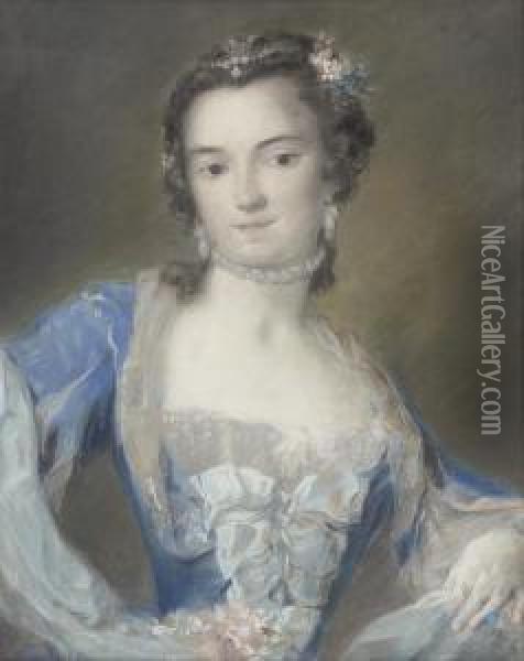 Portrait Of Barbara Campanini 'la Barberina' (1721-1799) Oil Painting - Rosalba Carriera