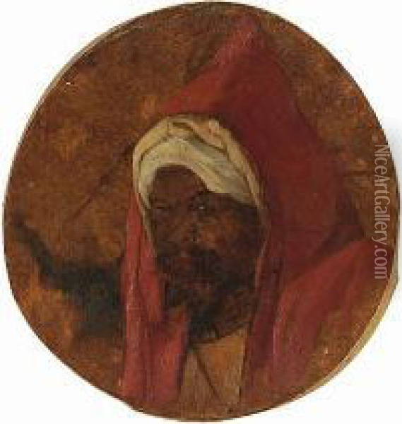 Portrait Of An Arab Oil Painting - Nikoforos Lytras