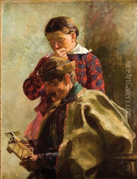 Zamyslenie Oil Painting - Waclaw (Venceslas) Szymanovski