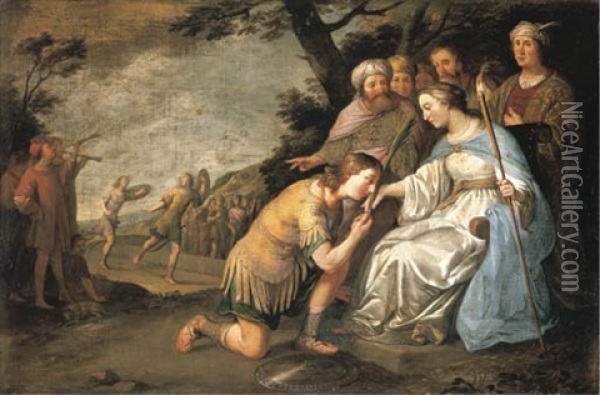 Theagenes And Chariclea Oil Painting - Hendrick Bloemaert