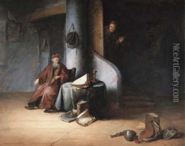 A Scholar In His Study Oil Painting - Jacob van Spreeuwen
