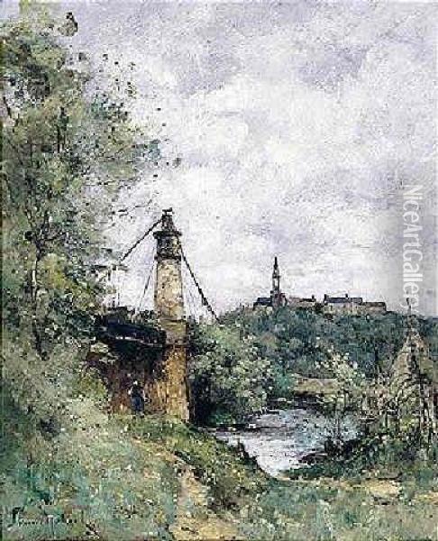 Vieux Pont Pres Du Village Oil Painting - Paul Trouillebert