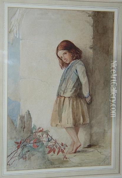 A Young Girl Of Arran Oil Painting - Margaret Gillies