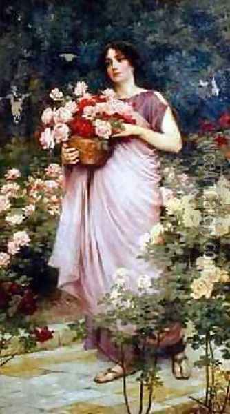 In the Garden of Roses Oil Painting - Richard Willes Maddox