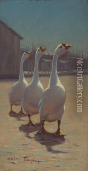 Three Geese Oil Painting - Walter Douglas