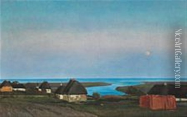 After Sunset Oil Painting - Laurits Andersen Ring