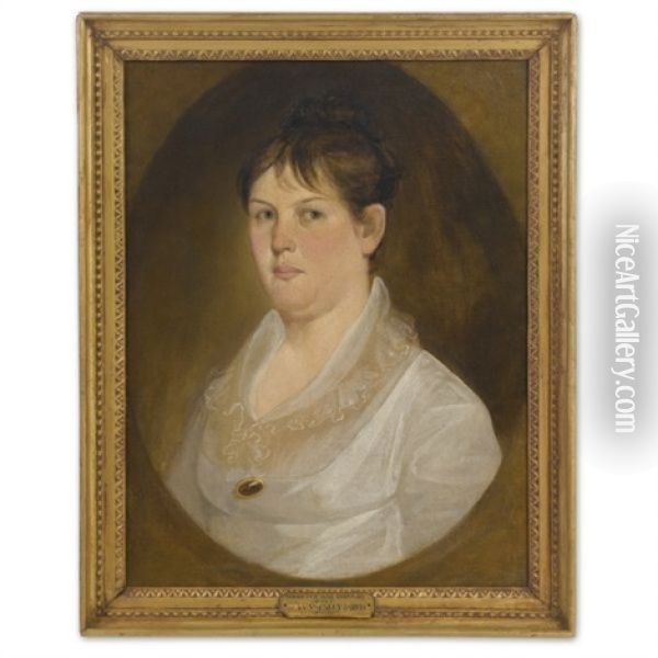 Portrait Of Sarah Ingersoll Sanford Oil Painting - John Wesley Jarvis