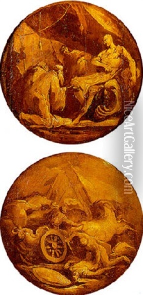 Un Vecchio Davantiad Alessandro Magno Oil Painting - Giovanni Antonio Pellegrini
