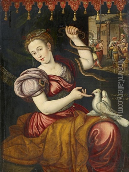 Allegorische Frauengestalt Aus Matthaus Oil Painting - Pieter Pietersz
