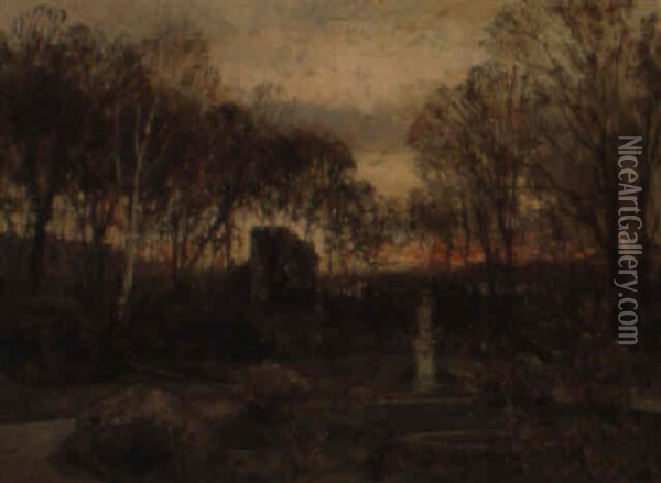 Sonnenaufgang Im Park Oil Painting - Hugo Darnaut
