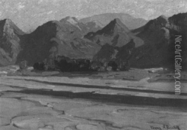 Western Mountain Landscape Oil Painting - Franz Arthur Bischoff
