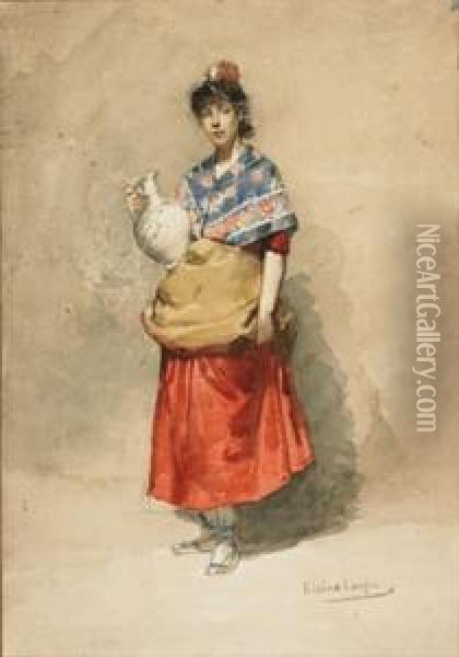 Neopolitan Girl Oil Painting - Victoriano Codina Y Langlin