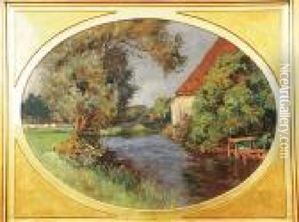 Mlyn Wodny Oil Painting - Franz Frankl