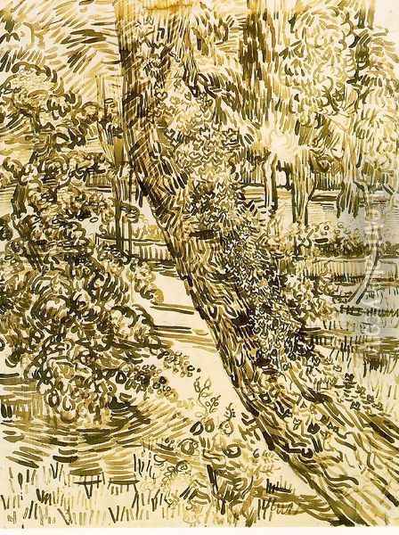 trees-ivy-asylum Oil Painting - Vincent Van Gogh