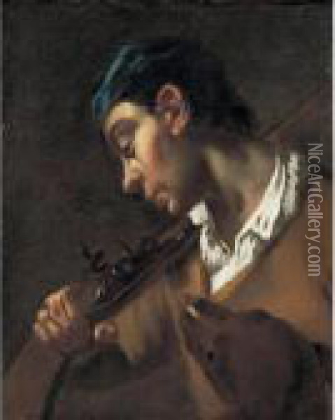 Portrait Of A Hunter Oil Painting - Giovanni Battista Piazzetta