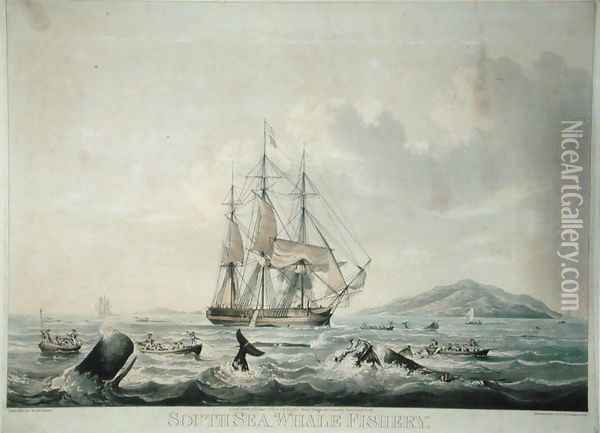 South Sea Whale Fishery Oil Painting - William John Huggins