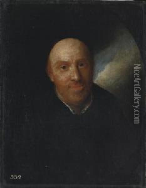 Portrait Of A Cleric, Bust-length Oil Painting - Vittore Ghislandi