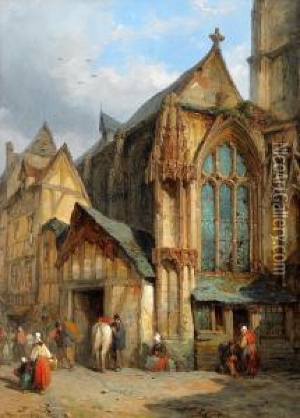 The Old Church Of S'etienne Oil Painting - Lewis John Wood
