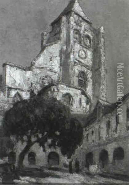 The Old Church Of Treport Oil Painting - Jules Francois Pages