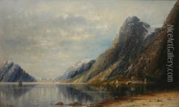Norwegian Landscape Oil Painting - Therese Fuchs