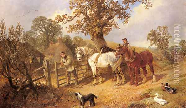 The Ploughman's Return Oil Painting - Edwin L. Meadows