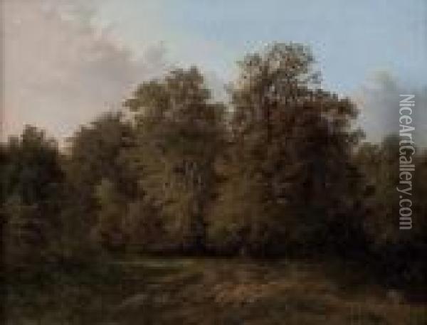 Waldwiese Mit Frau Und Kindern Oil Painting - Ludwig Willroider